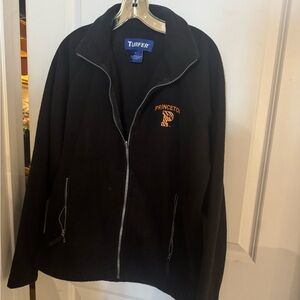 Princeton Black Fleece Jacket with Orange Embroidery Size Small